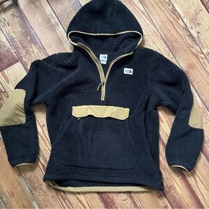 The North Face Black and Tan Sherpa Jacket